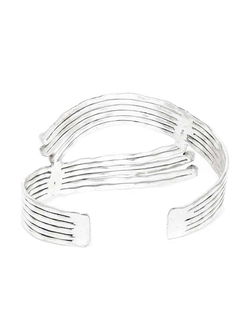 silver brass cuffs bracelet - 18300615 - Standard Image - 1