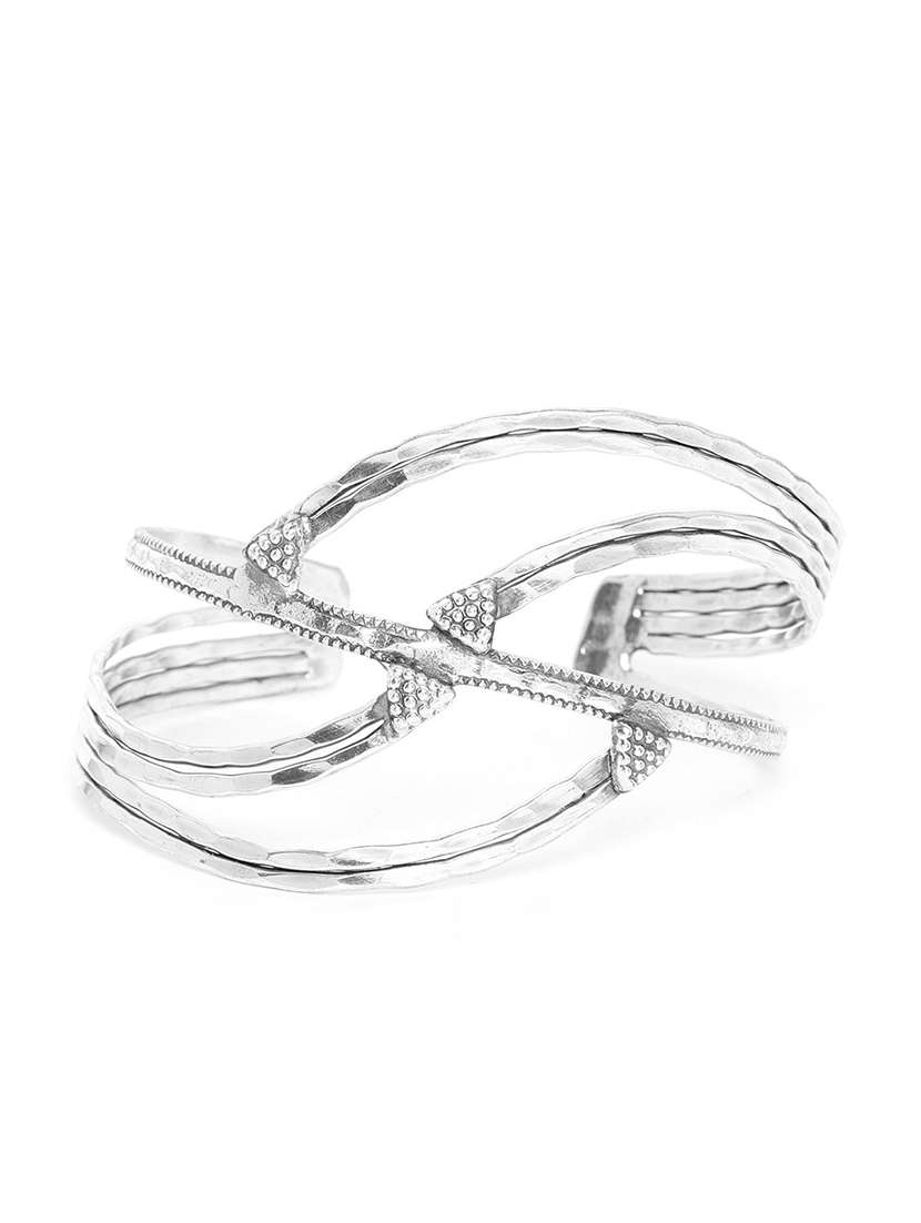 silver brass cuffs bracelet