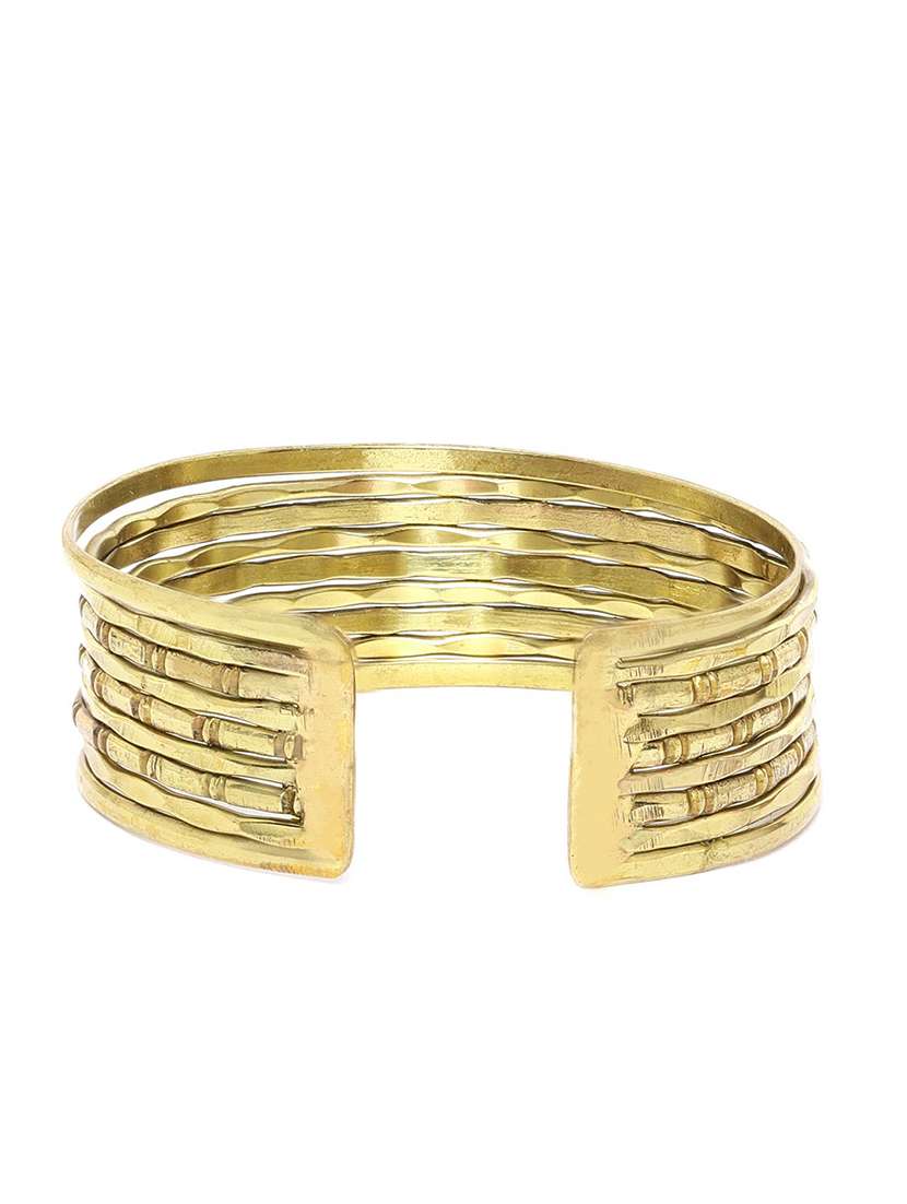 gold brass cuffs bracelet - 18300640 - Standard Image - 1