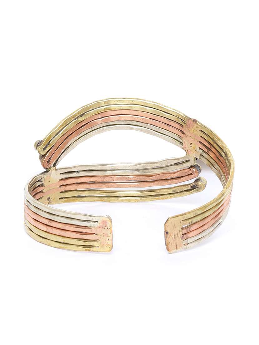 multi colored brass cuffs bracelet - 18300647 -  Standard Image - 1