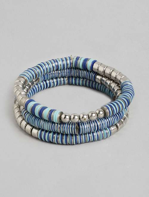 blue metal bangle bracelet - 18300652 - Standard Image - 0