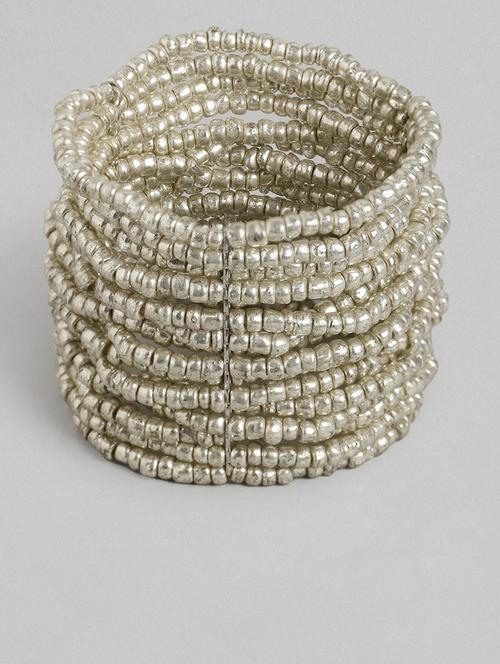 silver metal bangle bracelet - 18300654 - Standard Image - 0