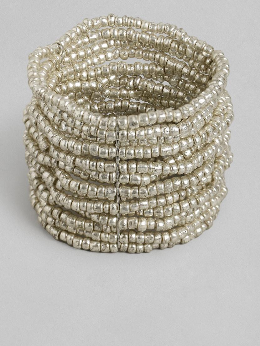silver metal bangle bracelet - 18300654 - Zoom Image - 0