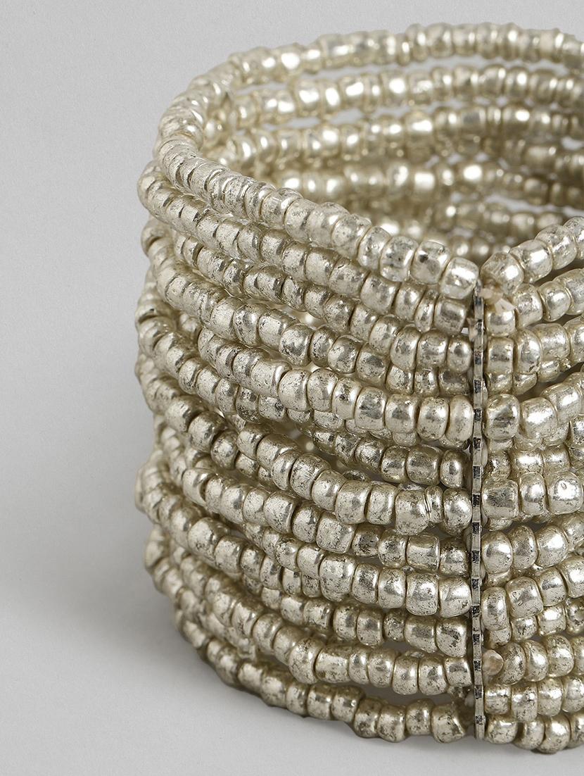 silver metal bangle bracelet - 18300654 - Standard Image - 1