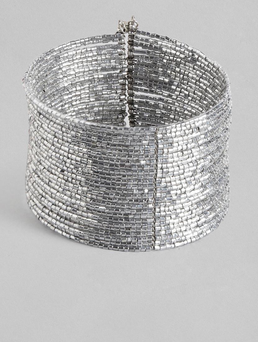silver metal cuffs bracelet - 18300664 - Zoom Image - 0