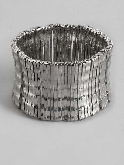silver metal bangle  bracelet - 18300675 -  Standard Image - 0