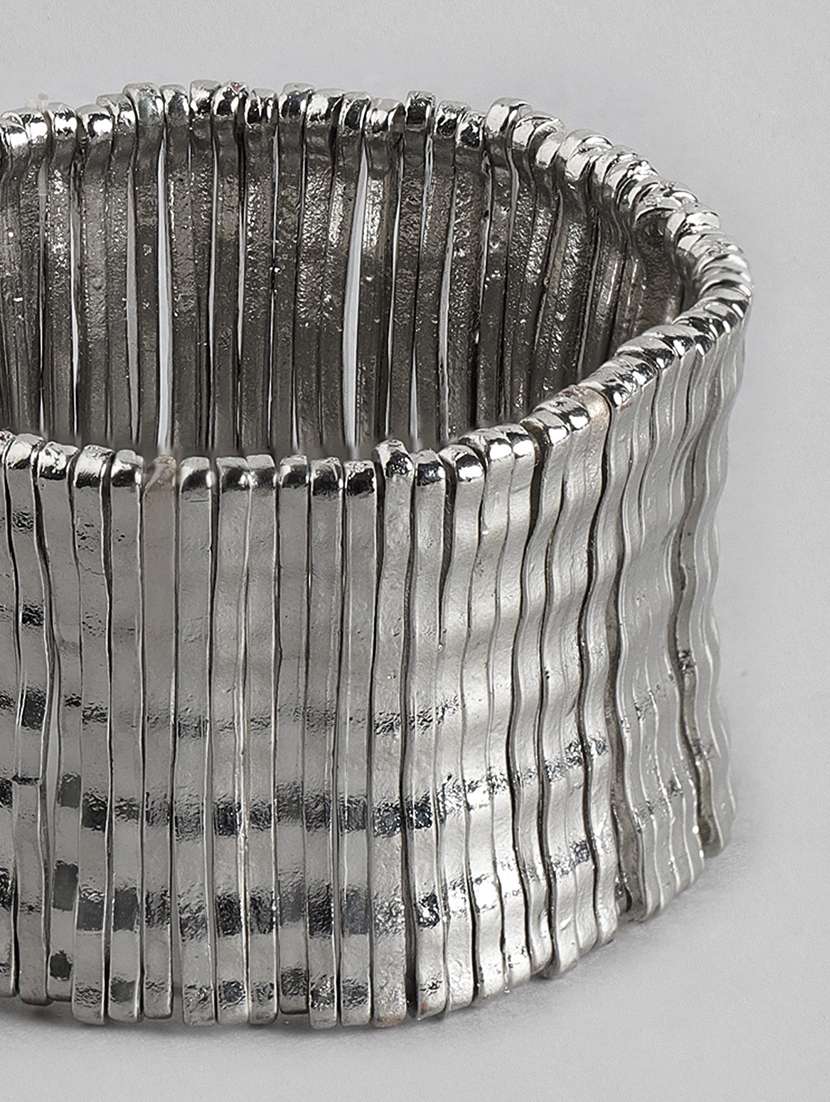 silver metal bangle bracelet - 18300675 - Standard Image - 1