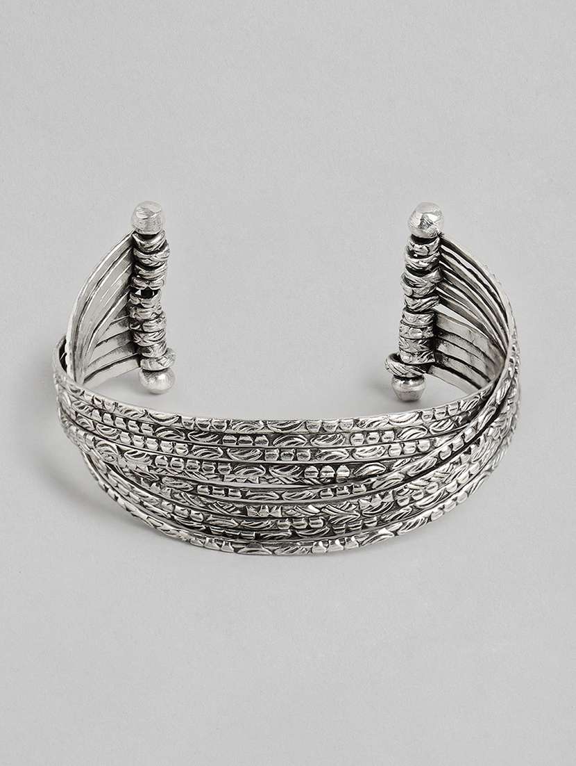 silver metal cuffs bracelet - 18300676 - Zoom Image - 0