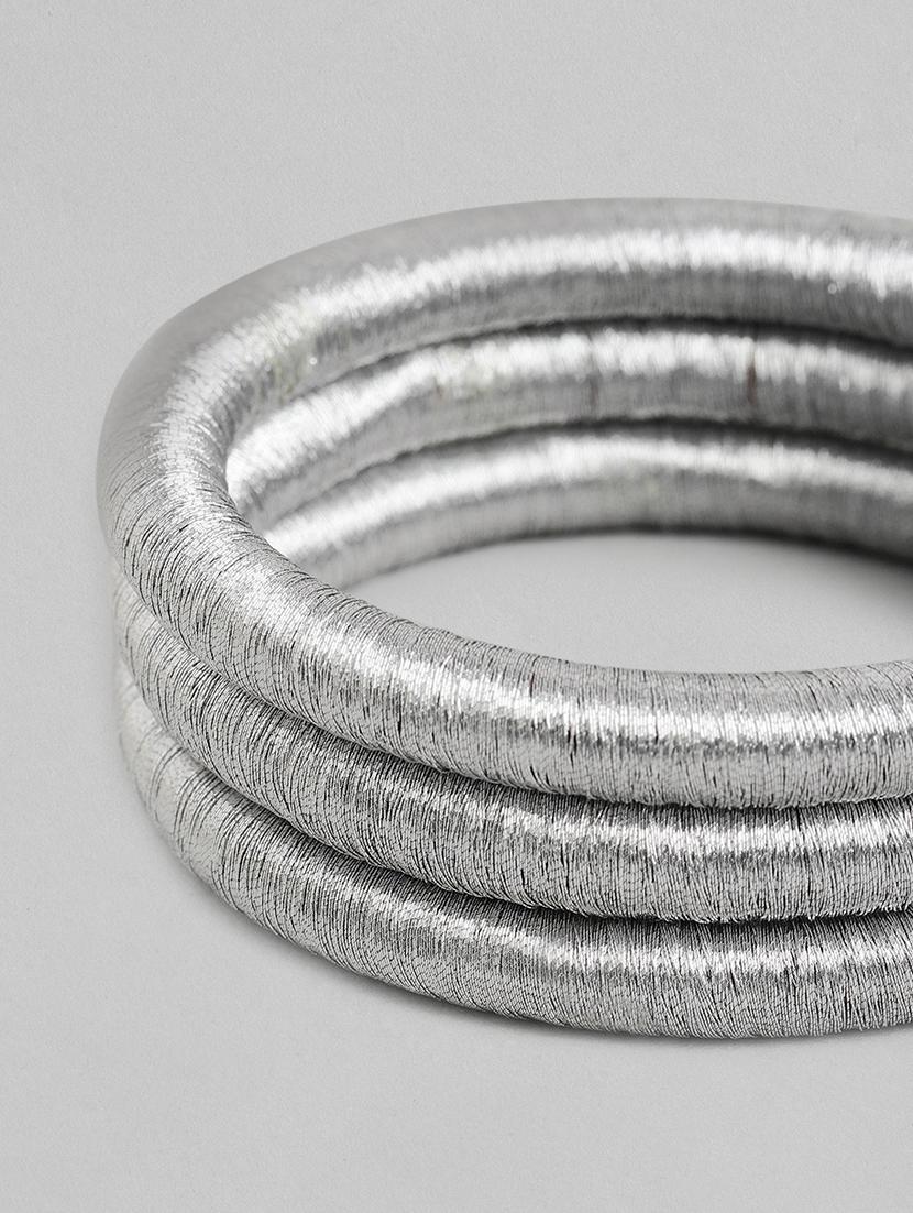 silver wood bangle bracelet - 18300702 - Standard Image - 1