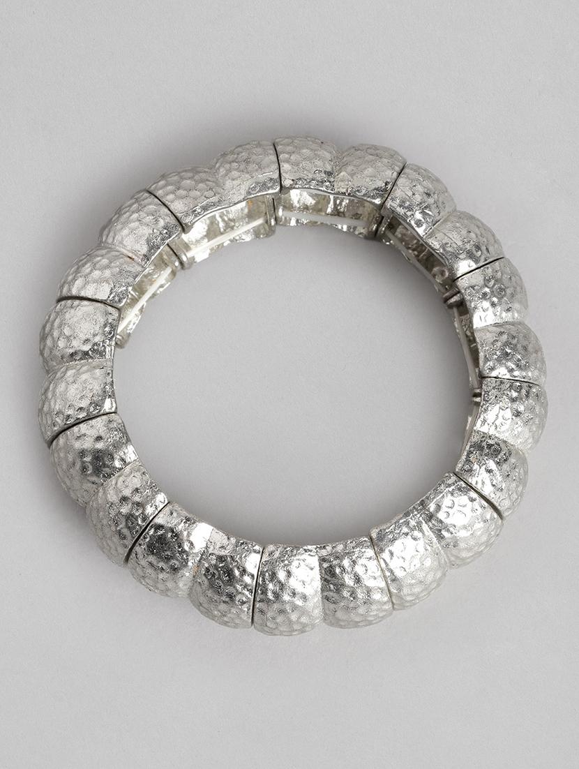 silver metal bangle bracelet - 18300709 - Standard Image - 1