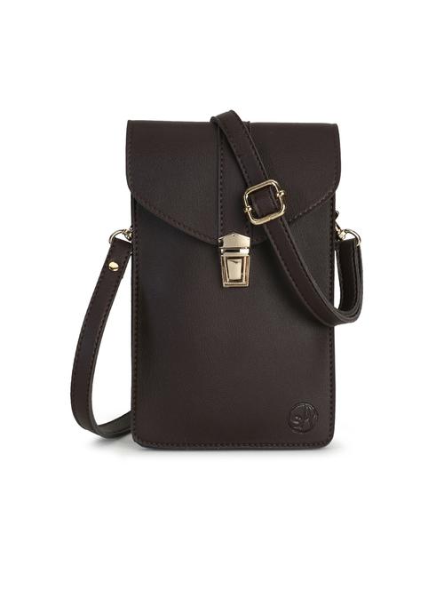 brown solid sling bag - 18301542 - Standard Image - 0