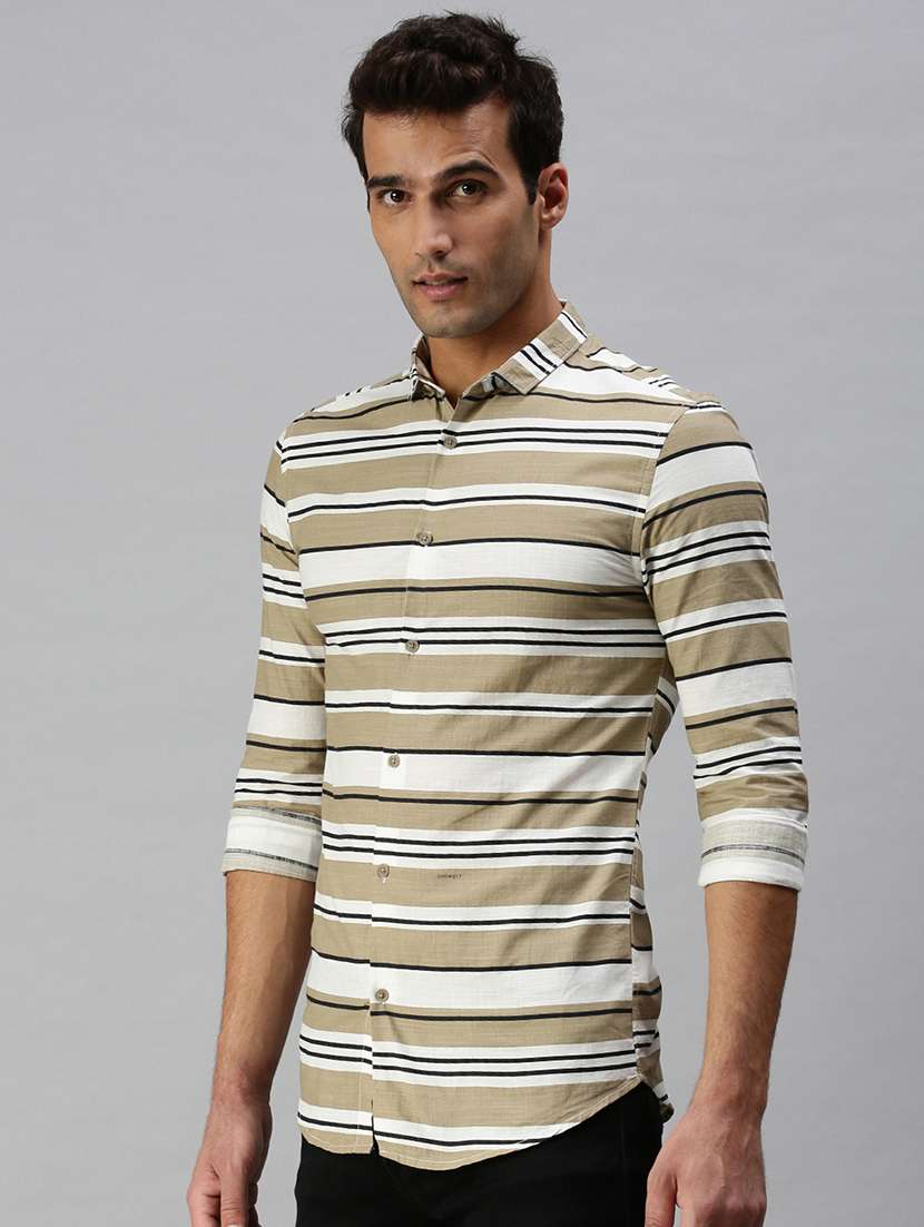 mens stripes casual shirt - 18301708 - Standard Image - 1