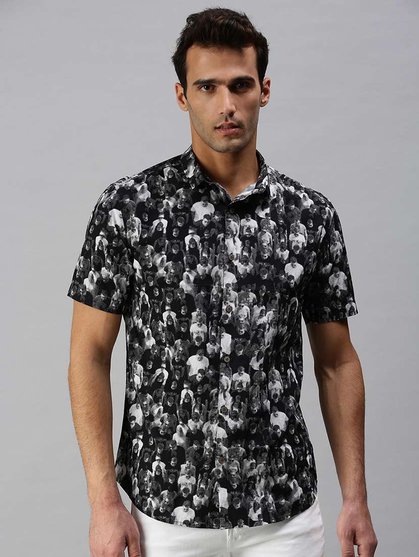 mens graphic casual shirt