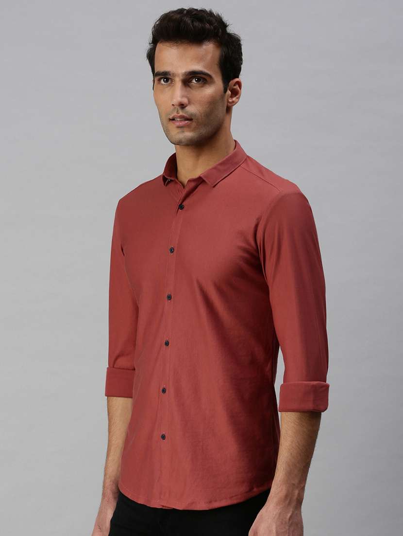 mens solid casual shirt - 18301735 - Standard Image - 1