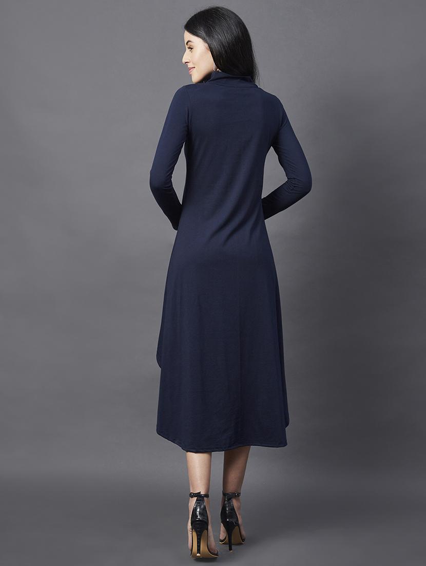 women's high low solid dress - 18301740 - Standard Image - 4