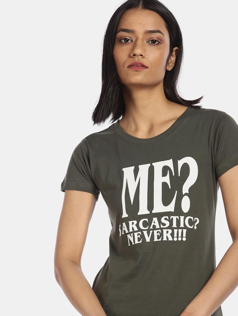 round neck graphic print t-shirt - 18301848 - Standard Image - 1