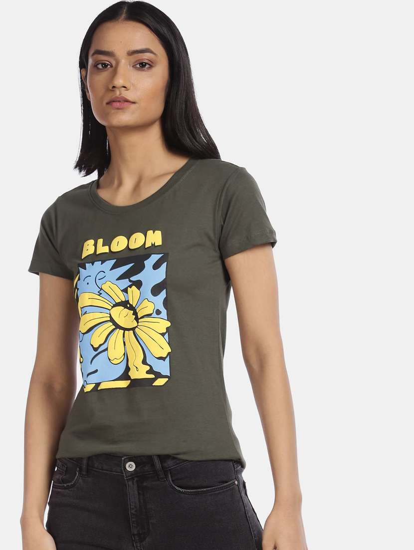 round neck graphic print t-shirt - 18301861 -  Standard Image - 1