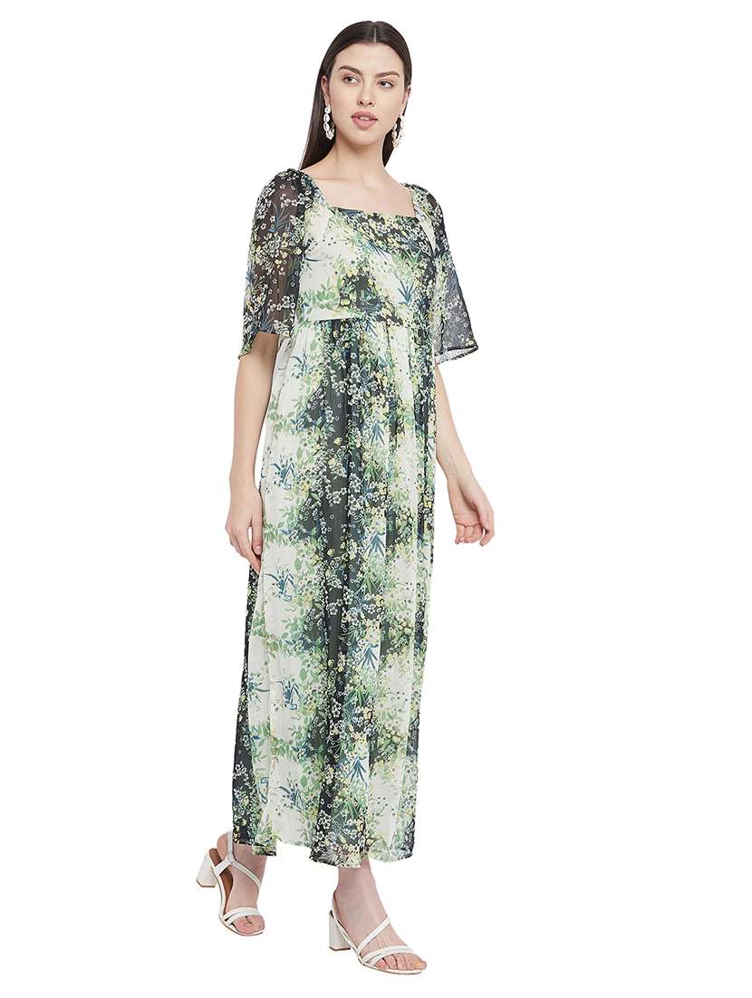 women's fit & flare floral dress - 18302439 - Standard Image - 1
