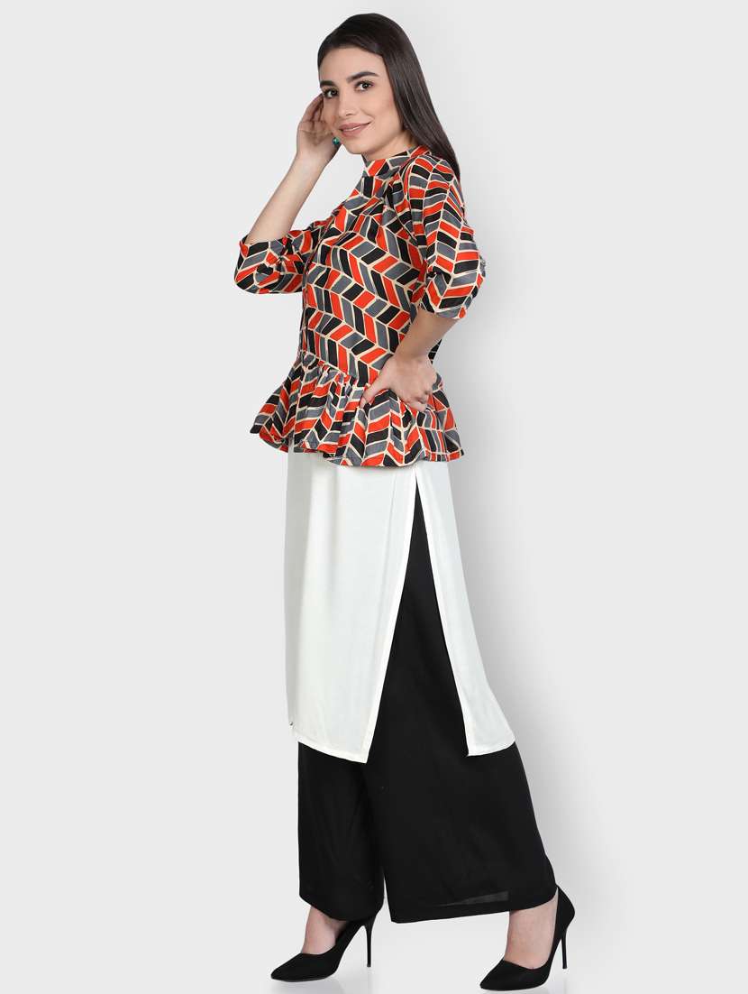 multi colored rayon kurta palazzo set - 18302534 - Standard Image - 1
