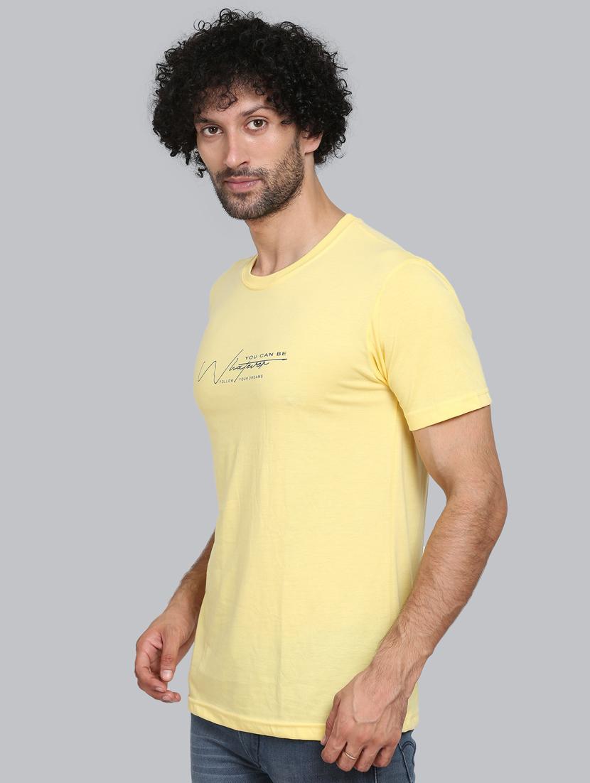 yellow chest-printed chest print t-shirt - 18302632 - Standard Image - 1