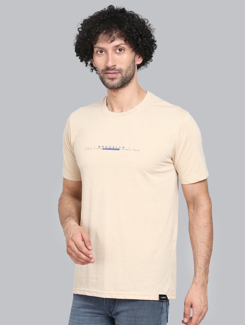 beige chest printed t-shirt - 18302636 - Standard Image - 1