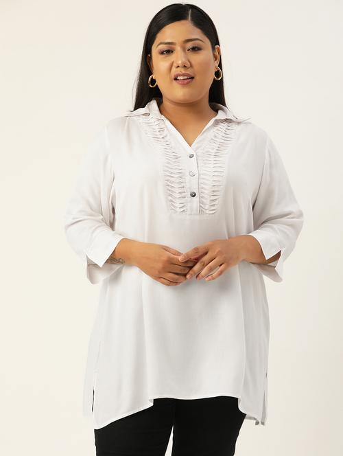 women solid three quarter sleeve straight kurta - 18303705 -  Standard Image - 0