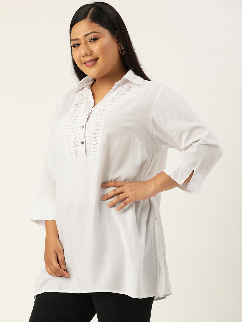 women solid three quarter sleeve straight kurta - 18303705 -  Standard Image - 1