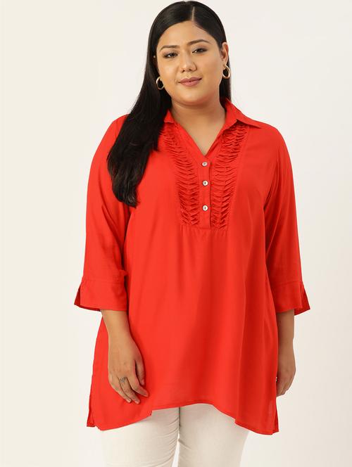 women solid three quarter sleeve straight kurta - 18303708 - Standard Image - 0