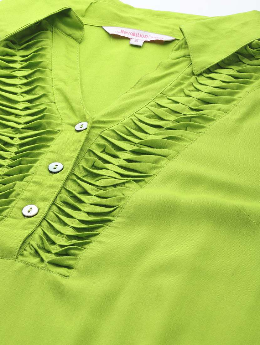 women three quarter sleeve straight kurti - 18303711 -  Standard Image - 4