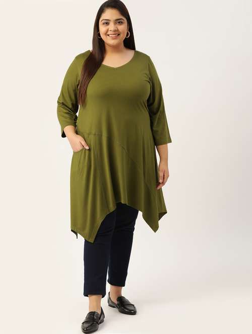 women's asymmetric v neck top - 18303724 - Standard Image - 0