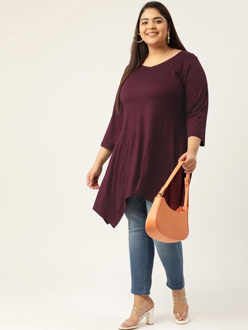 women's asymmetric v neck top - 18303728 -  Standard Image - 0
