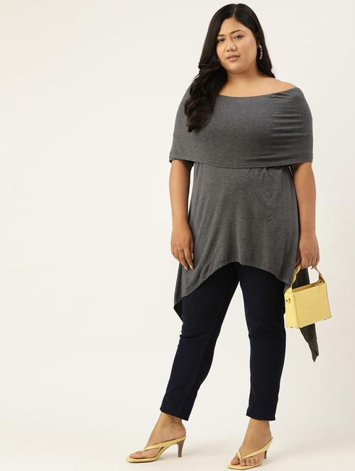 women's asymmetric boat neck top - 18304002 - Standard Image - 0