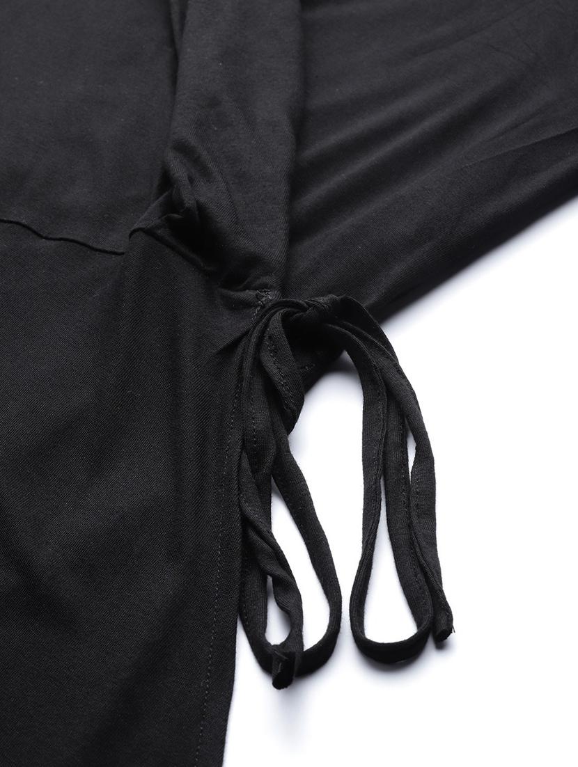 women's wrap overlap neck top - 18304073 - Standard Image - 4