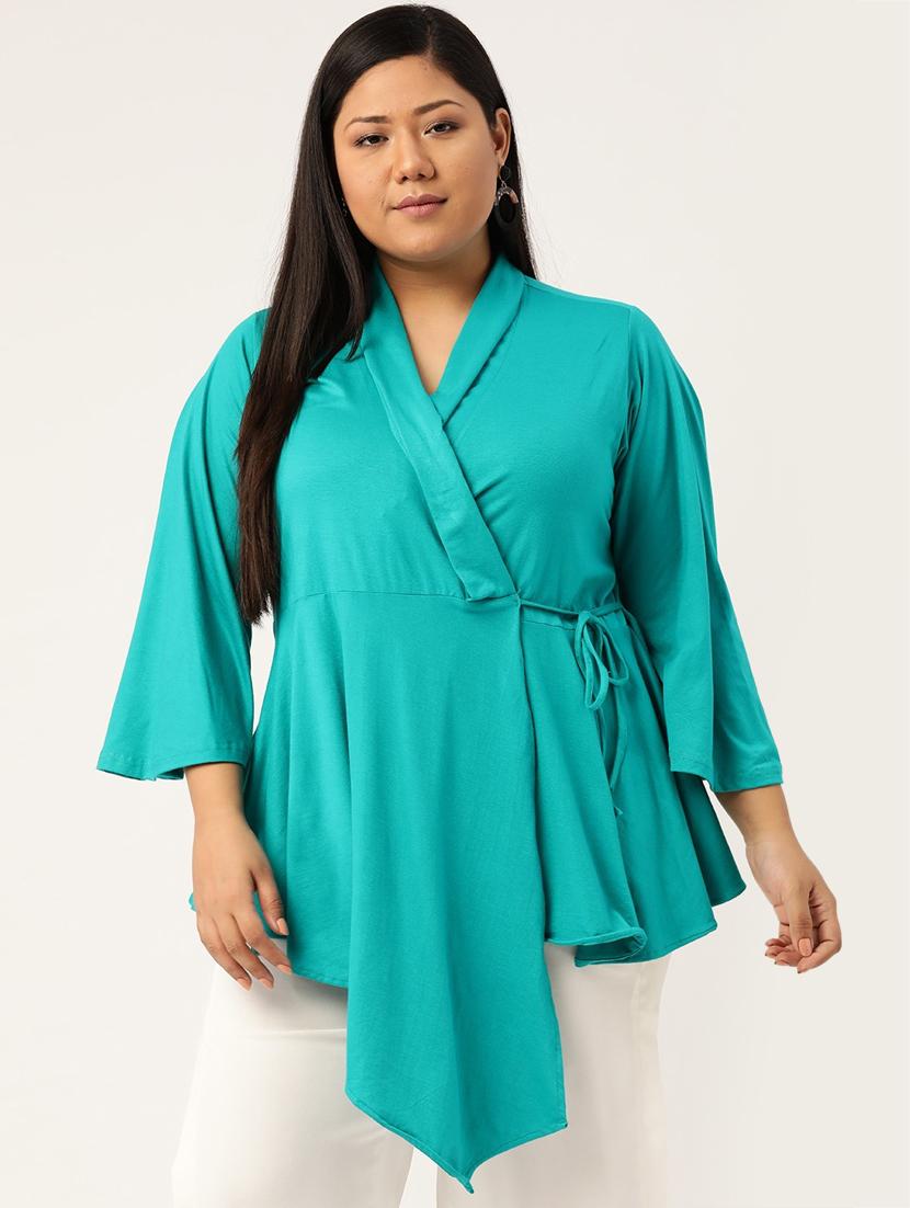 women's asymmetric overlap neck top - 18304074 - Zoom Image - 0