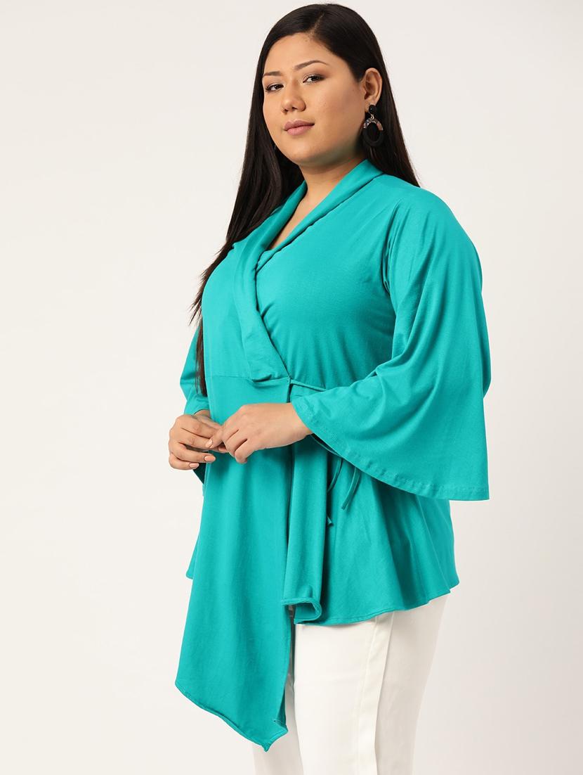 women's asymmetric overlap neck top - 18304074 - Standard Image - 1