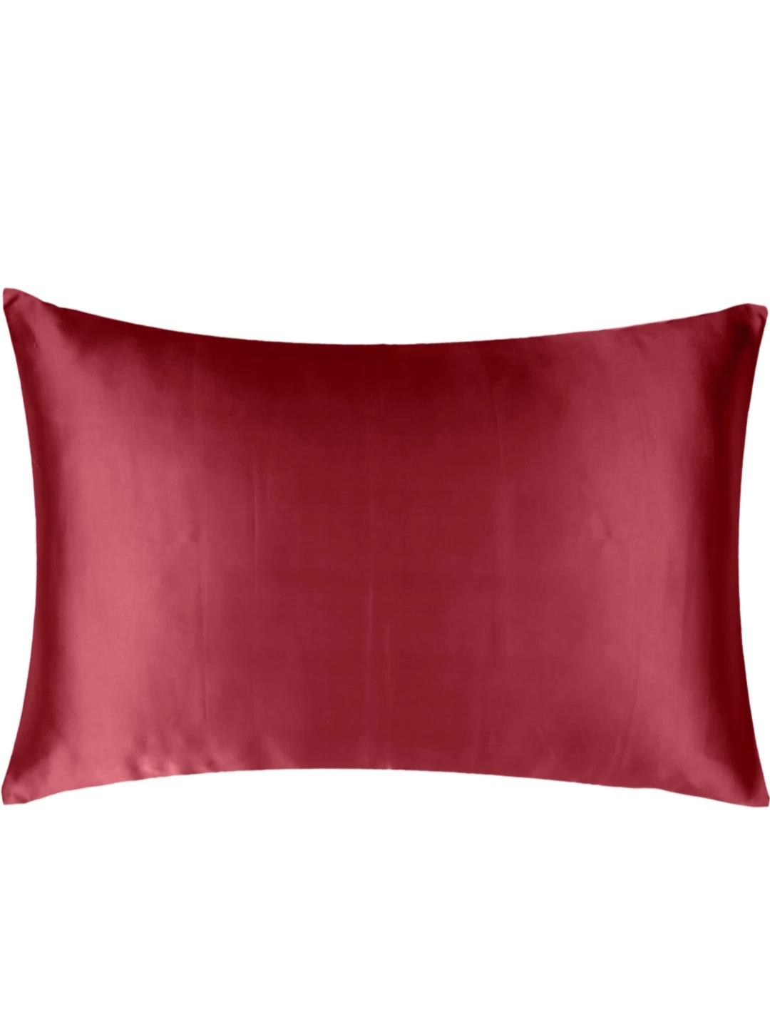 satin plain pillows cover red color - 18304183 - Standard Image - 1