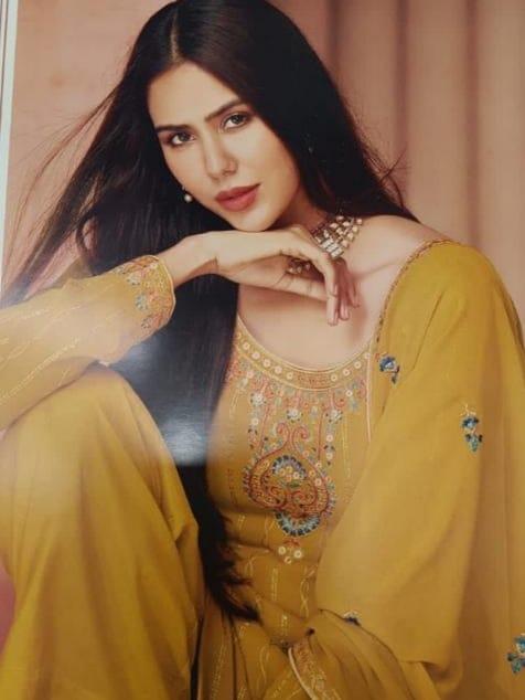 unstitched designer suit set - 18304384 - Standard Image - 1