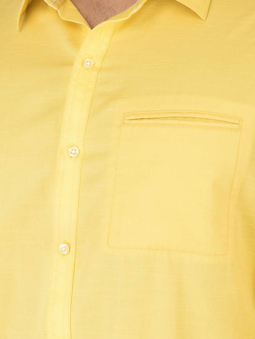 yellow solid casual shirt - 18304979 - Standard Image - 4