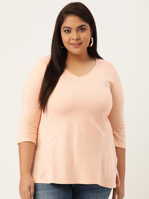 women's plain v neck t-shirt - 18305225 - Standard Image - 0