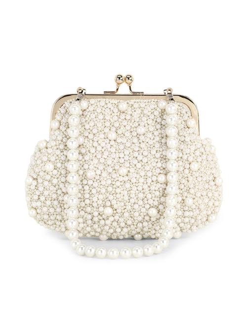 white embellished box clutch - 18305571 - Standard Image - 0