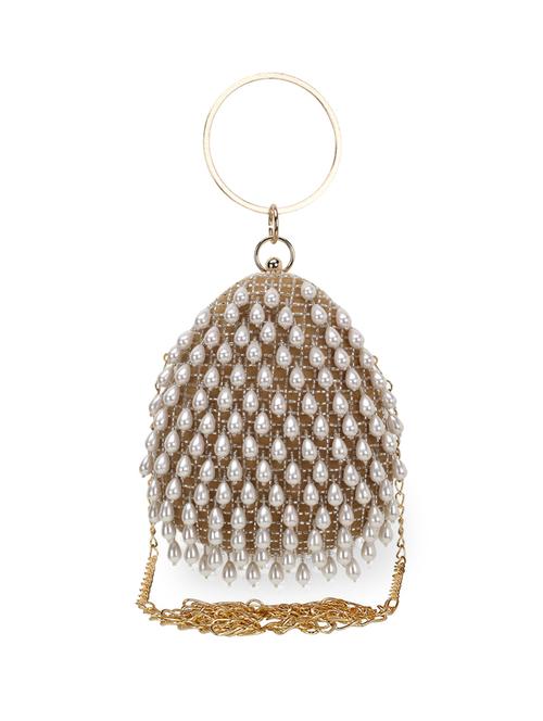 tan embellished box clutch - 18305575 -  Standard Image - 0