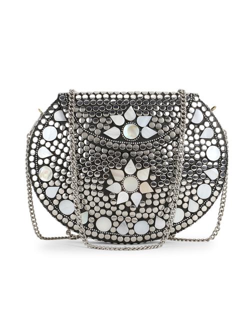 silver embellished box clutch - 18305586 - Standard Image - 0