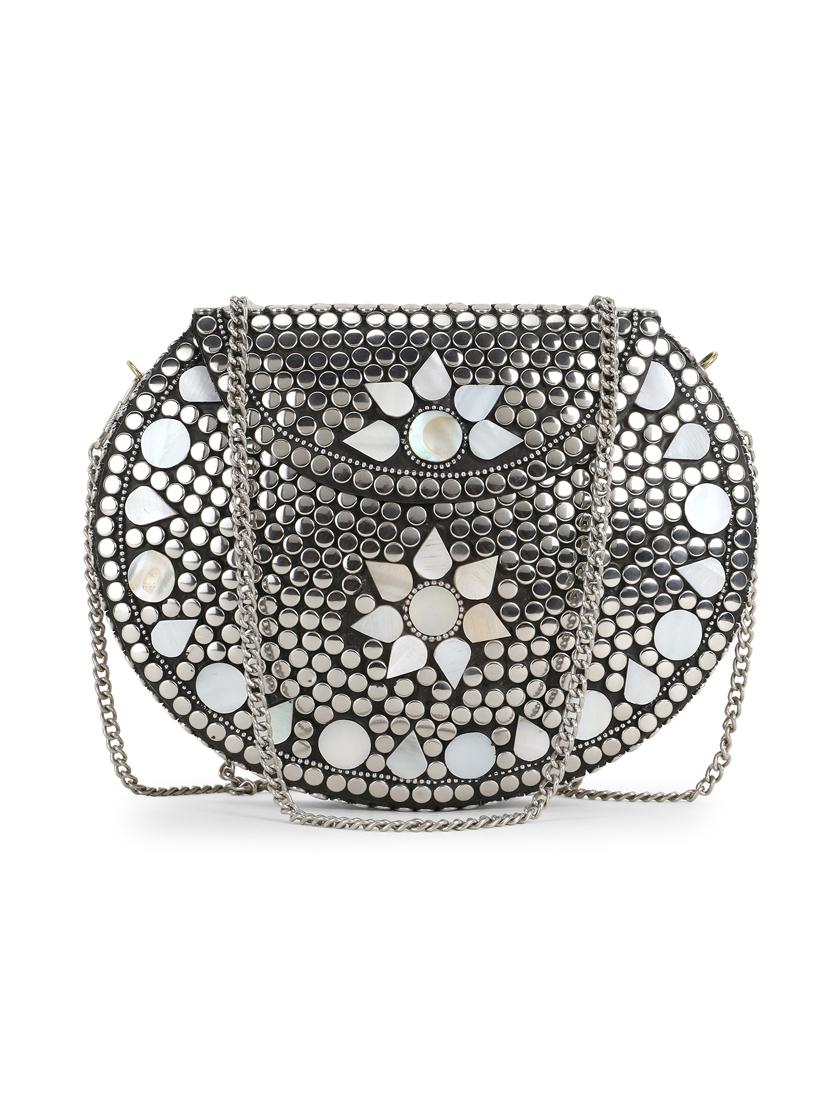 silver embellished box clutch - 18305586 - Zoom Image - 0