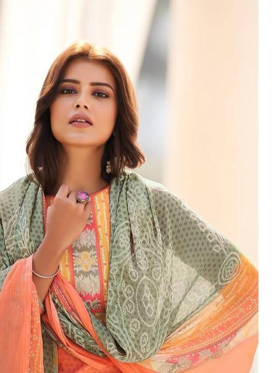 unstitched cotton suit set - 18305600 - Standard Image - 1