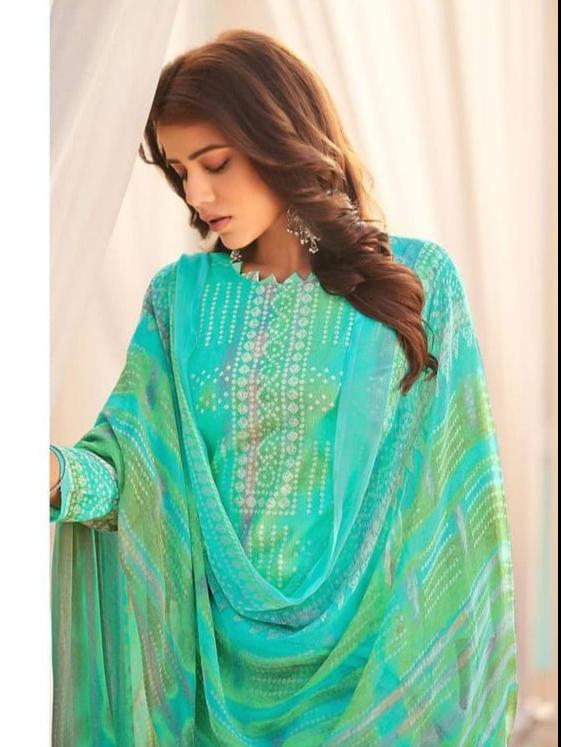 unstitched cotton suit set - 18305603 - Standard Image - 1