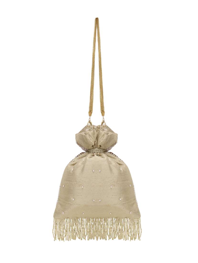 beige embellished ethnic potli - 18305615 - Standard Image - 1
