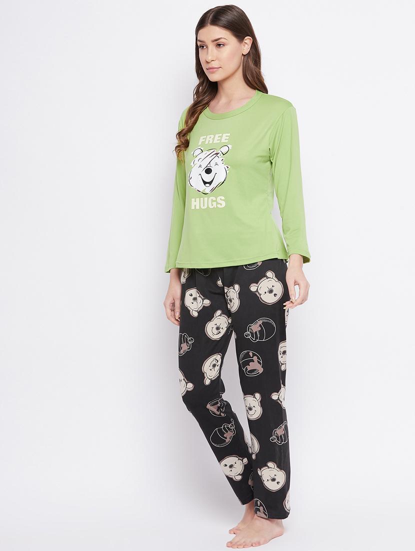 round neck printed nightwear pajama set - 18305787 - Standard Image - 1