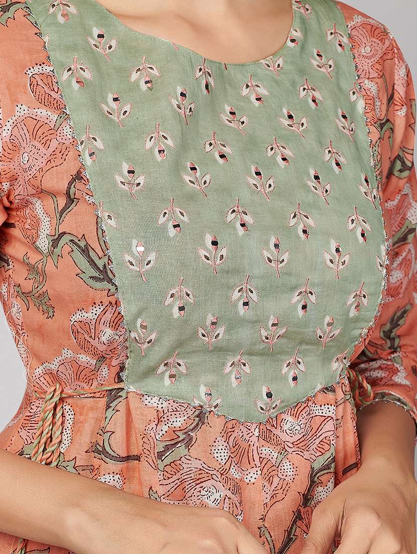 peach cotton suit  set - 18306107 -  Standard Image - 4