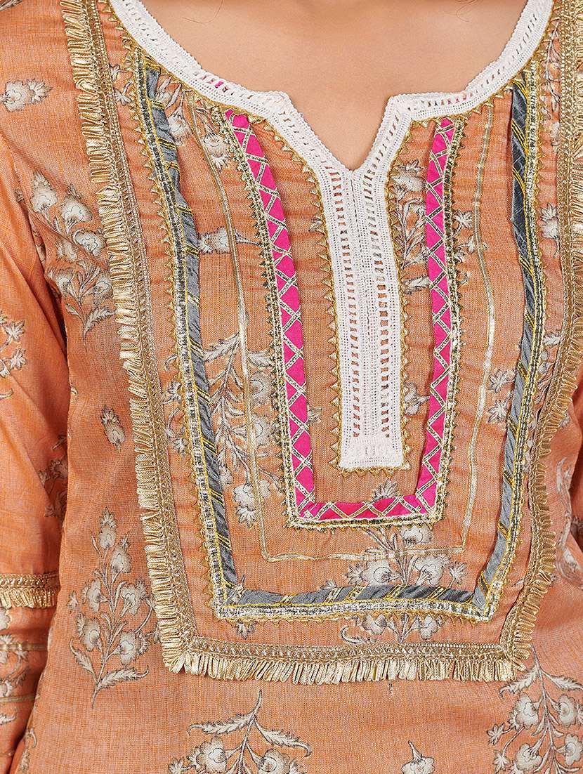 orange rayon suit  set - 18306137 -  Standard Image - 4