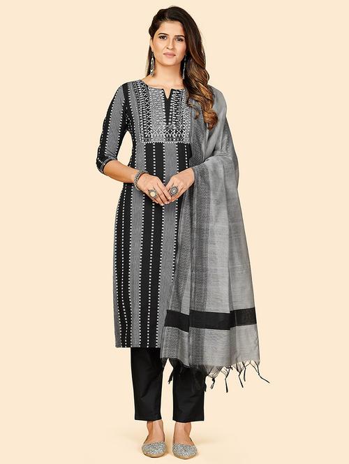 black cotton suit set - 18306147 - Standard Image - 0
